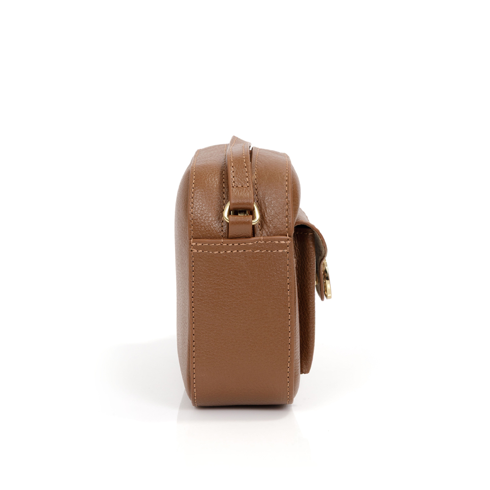 BOLSA PEQUENA TIRACOLO SHOULDER BAG DE COURO CARAMELO image number 1