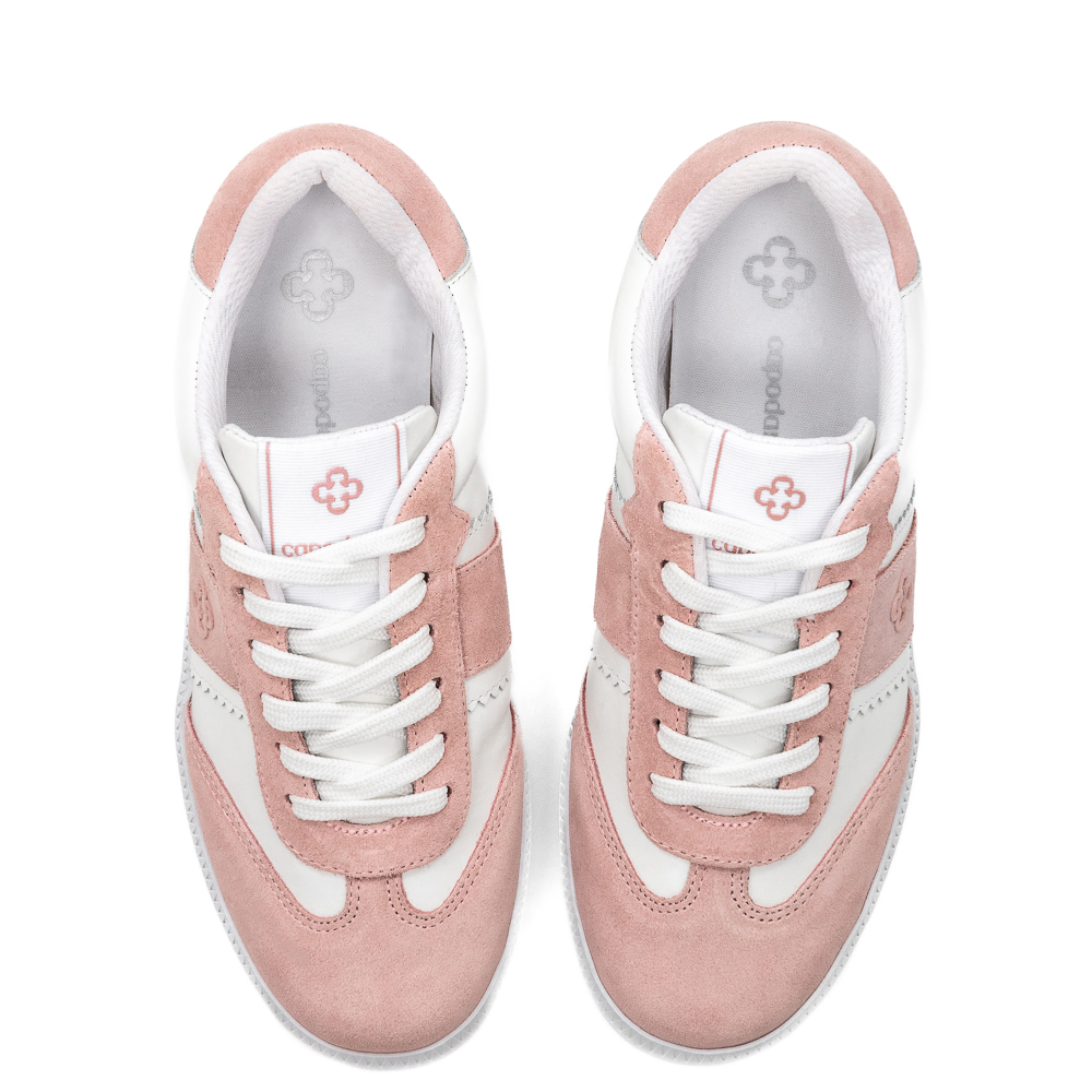 TÊNIS FEMININO DE COURO ROSA E BRANCO AMARRAÇÃO image number 4