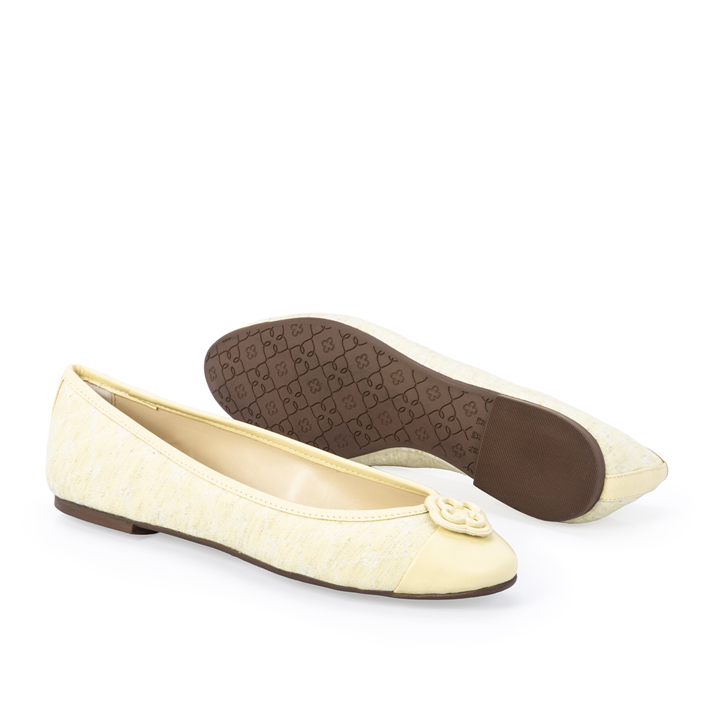 SAPATILHA DE COURO CREME BRULLE MONOGRAMA image number 3