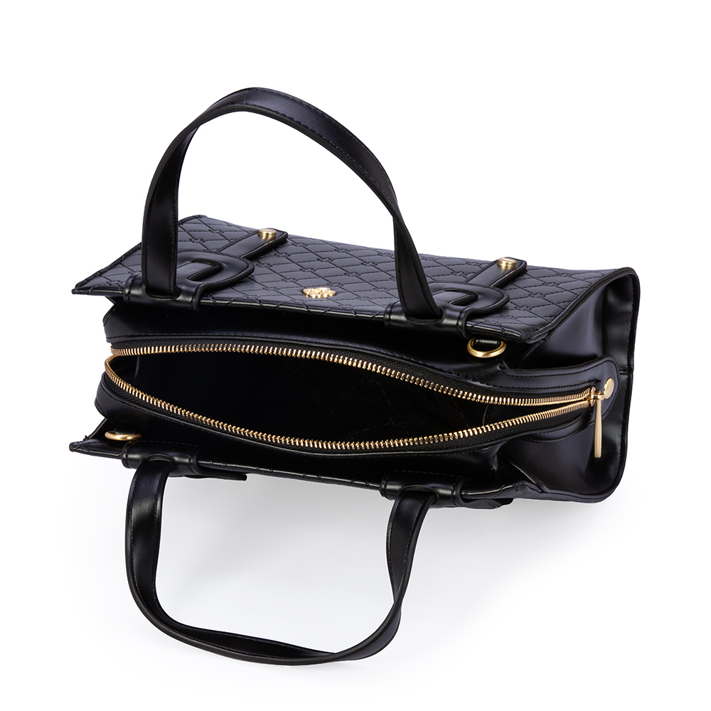 BOLSA M&Eacute;DIA PRETA MONOGRAMA TOTE image number 4