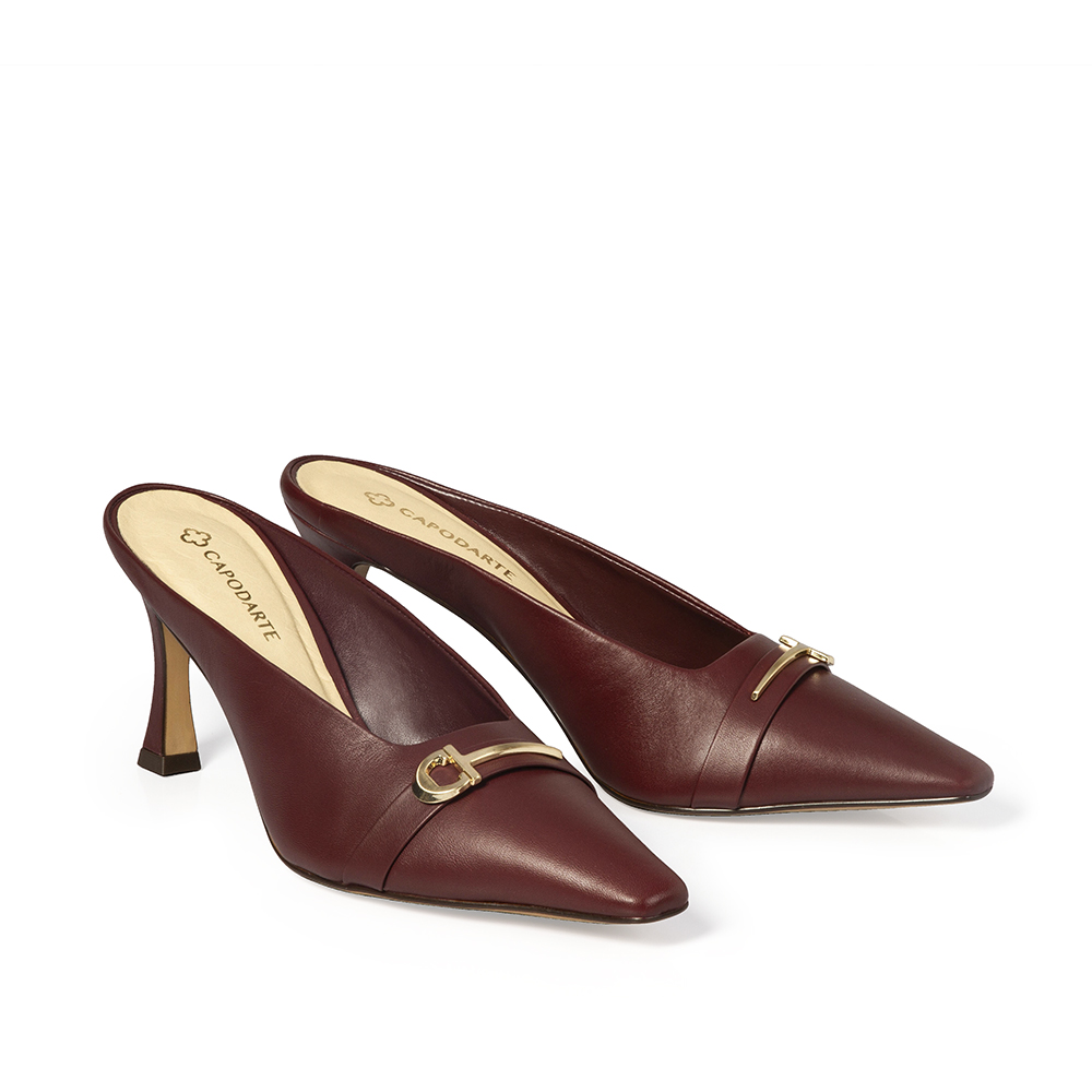 MULE SALTO ALTO BORD&Ocirc; DE COURO image number 1