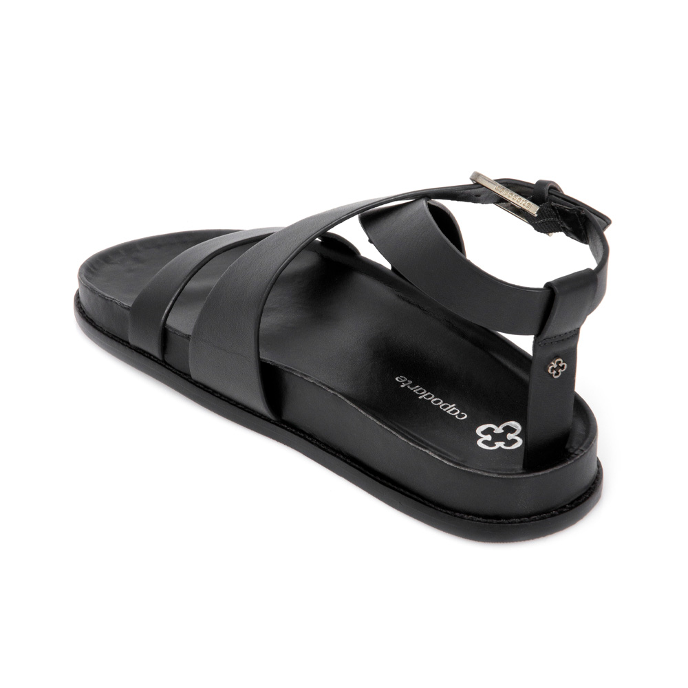 PAPETE PRETA DE COURO TIRAS LARGAS image number 2