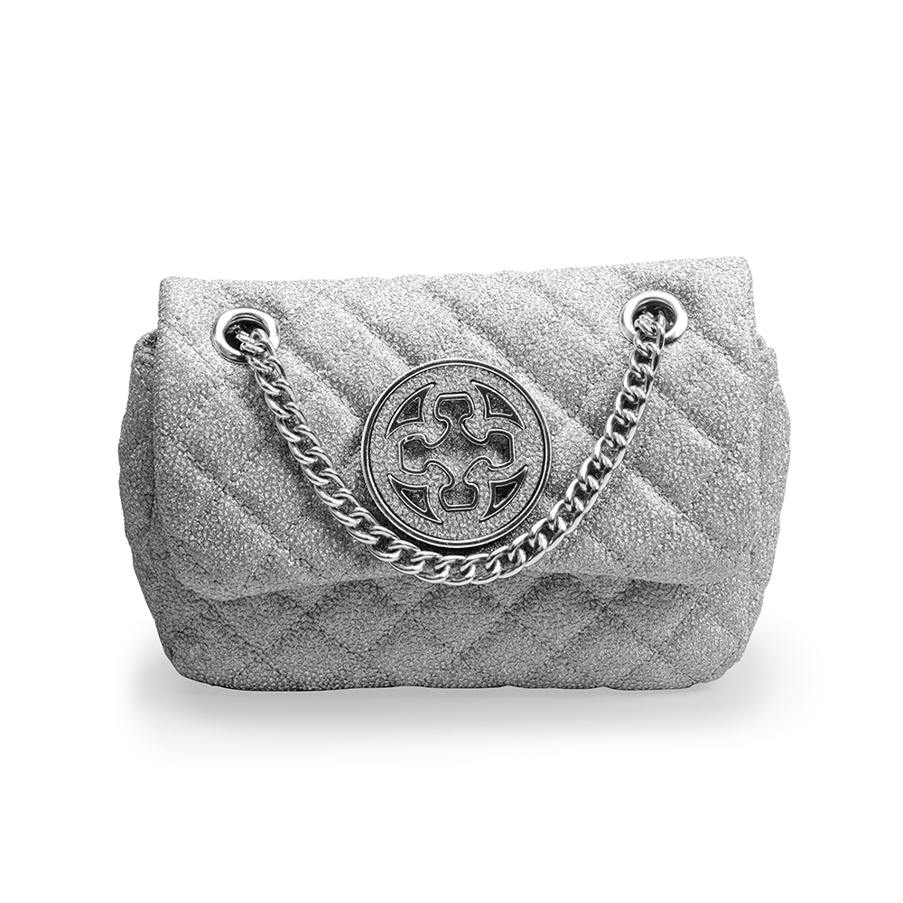 BOLSA SHOULDER BAG COURO MATELASS&Ecirc; PRATA image number 0