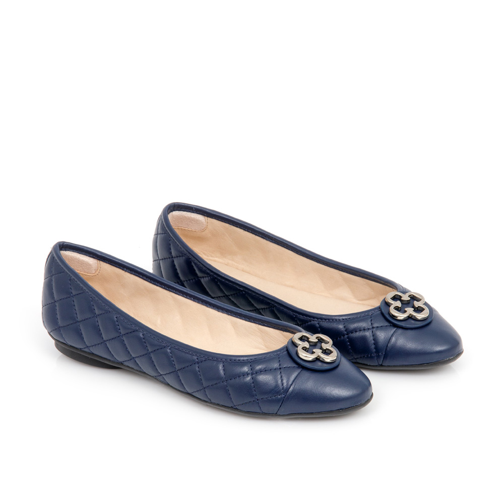 SAPATILHA CATHERINE MODERNIT&Aacute; MARINHO AZZURRO DE COURO MATELASS&Ecirc; image number 1