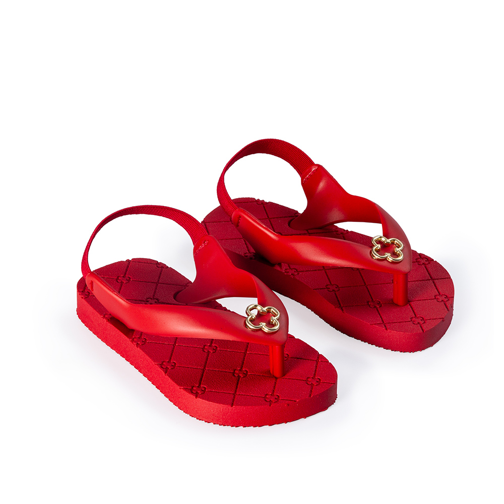 CHINELO BEBÊ VERMELHO RUBI MONOGRAMA COM ELÁSTICO image number 1