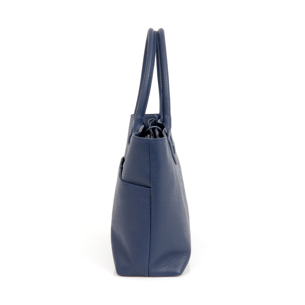 BOLSA SHOPPER DE COURO AZUL AZZURRO image number 1