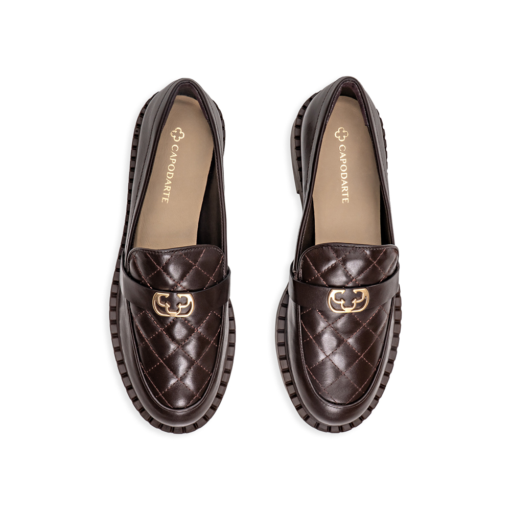 LOAFER MOCASSIM MARROM DE COURO MATELASSÊ image number 4