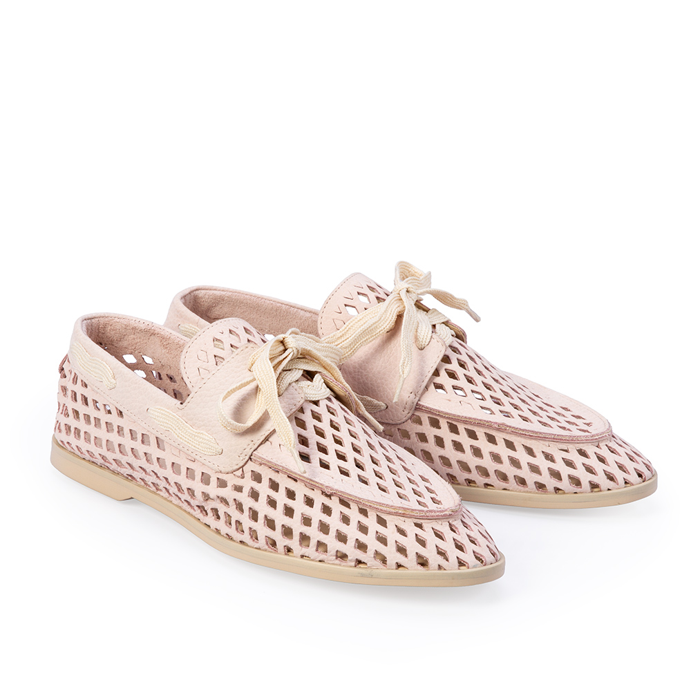 LOAFER MOCASSIM ROSA PE&Ocirc;NIA DE COURO NOBUCK VAZADO image number 1