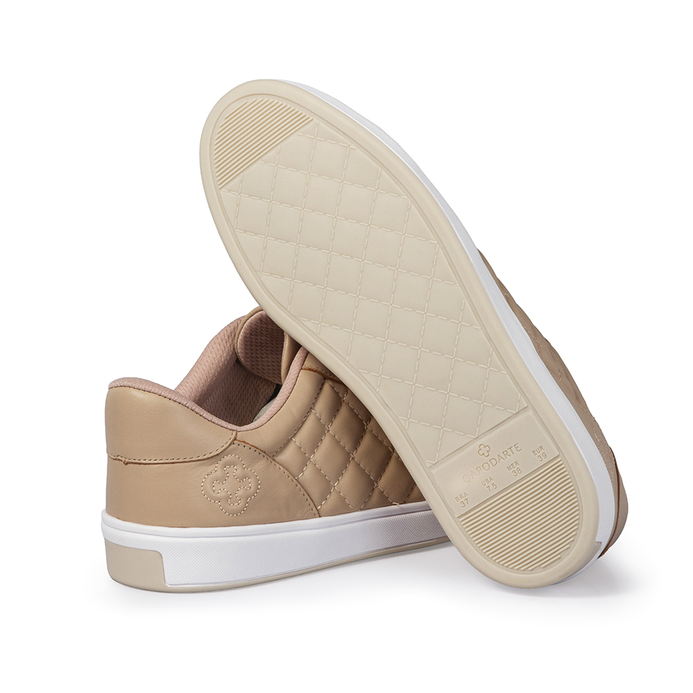 T&Ecirc;NIS FEMININO COURO SATINATO NUDE SEDA AMARRA&Ccedil;&Atilde;O image number 3