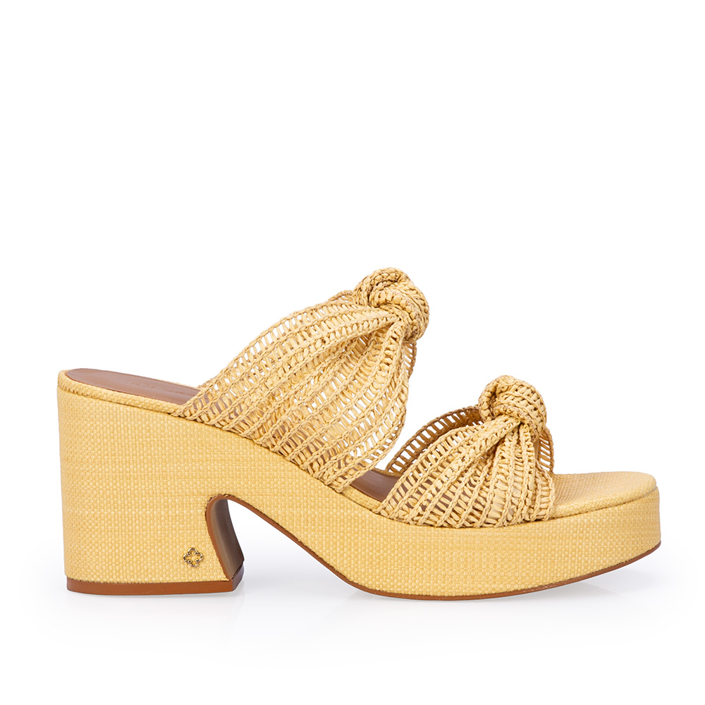 MULE SALTO MEIA PATA BEGE NATURAL TRAMADA image number 0