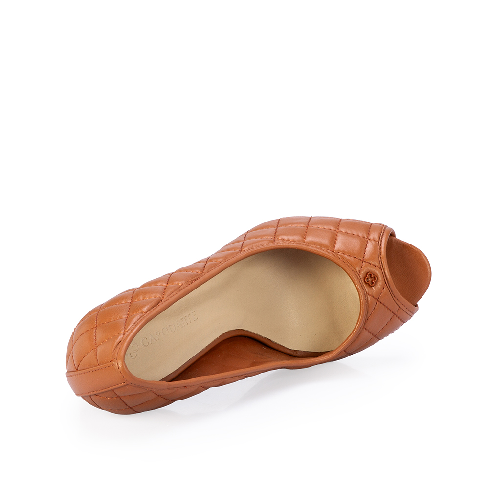 PEEP TOE CARAMELO COURO MATELASS&Ecirc; image number 4