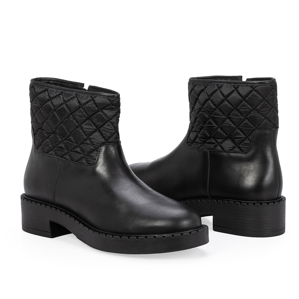 BOTA PRETA CANO BAIXO COURO E NYLON image number 4