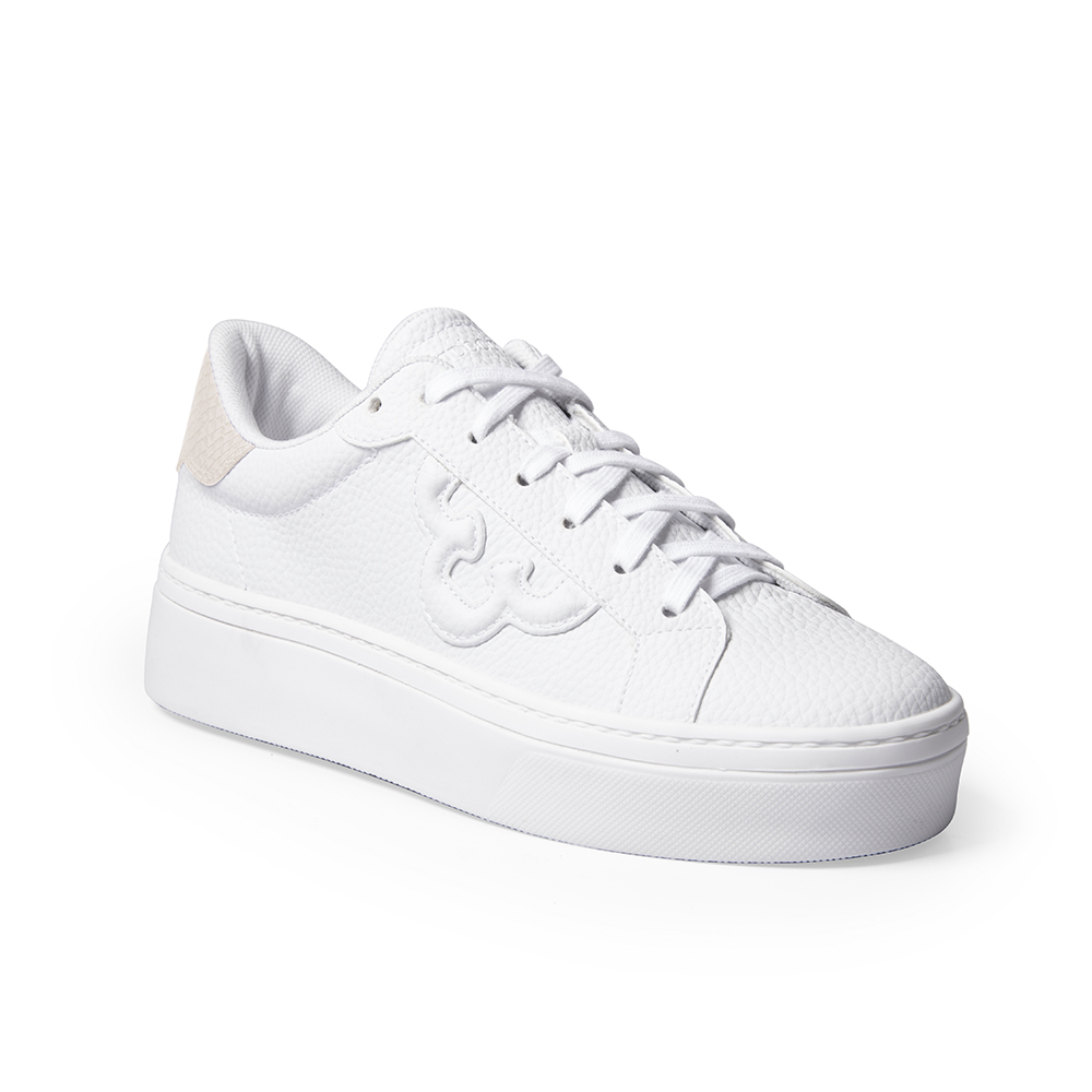 TÊNIS FEMININO BRANCO FLATFORM TRASEIRA BEGE image number 0
