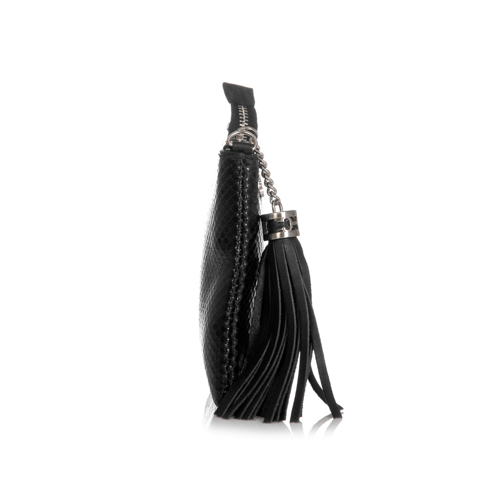 BOLSA TRANSVERSAL COURO PRETA PITONE VIRA CLUTCH image number 2