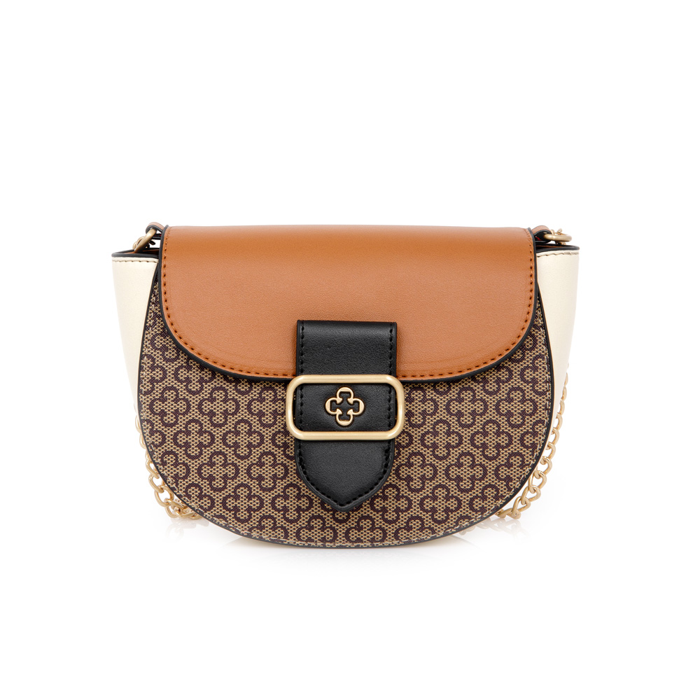 BOLSA PEQUENA CARAMELO MONOGRAMA ALÇA CORRENTE image number 0