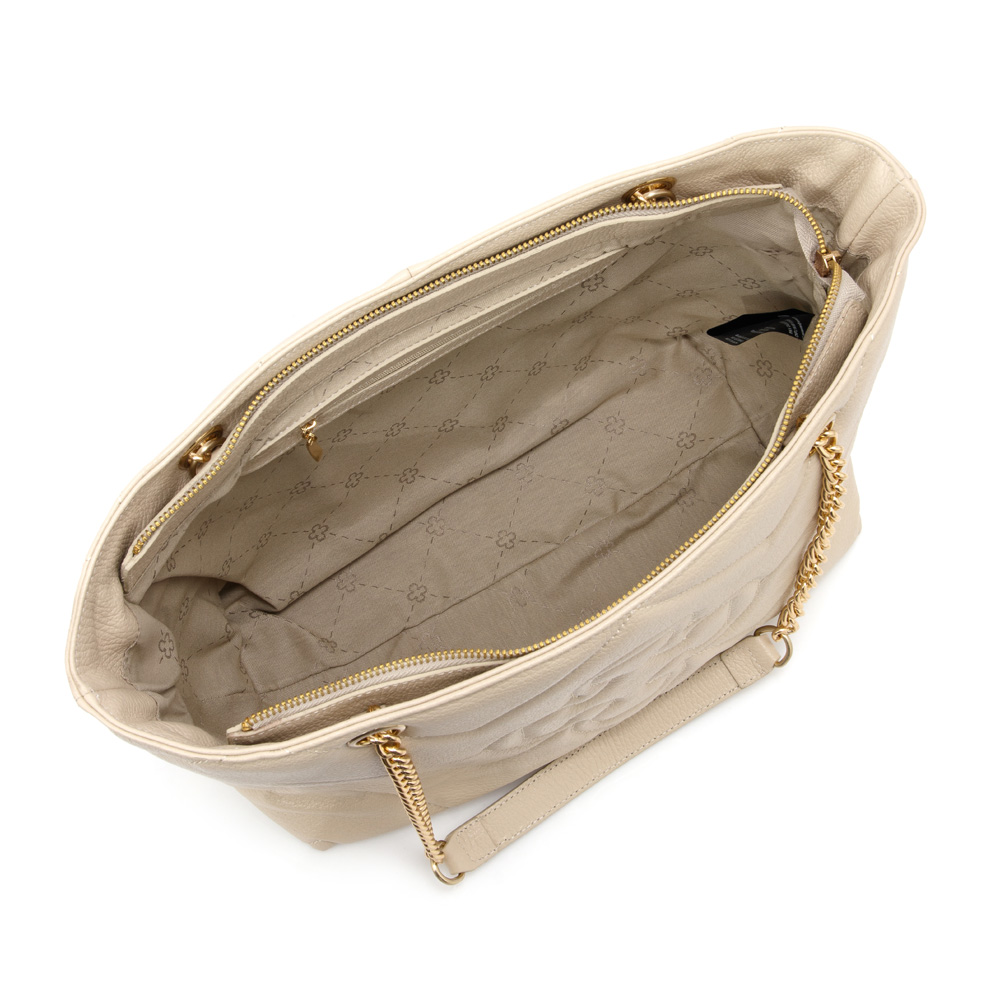 BOLSA SHOPPER COURO MATELASS&Ecirc; BEGE R&Aacute;FIA image number 4