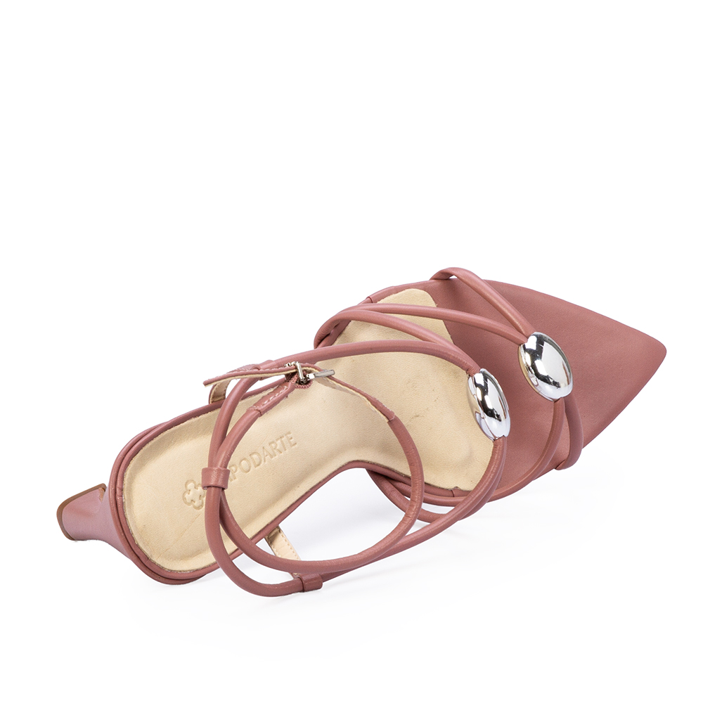 SAND&Aacute;LIA BICO FINO ROSA MALVA DE COURO image number 4