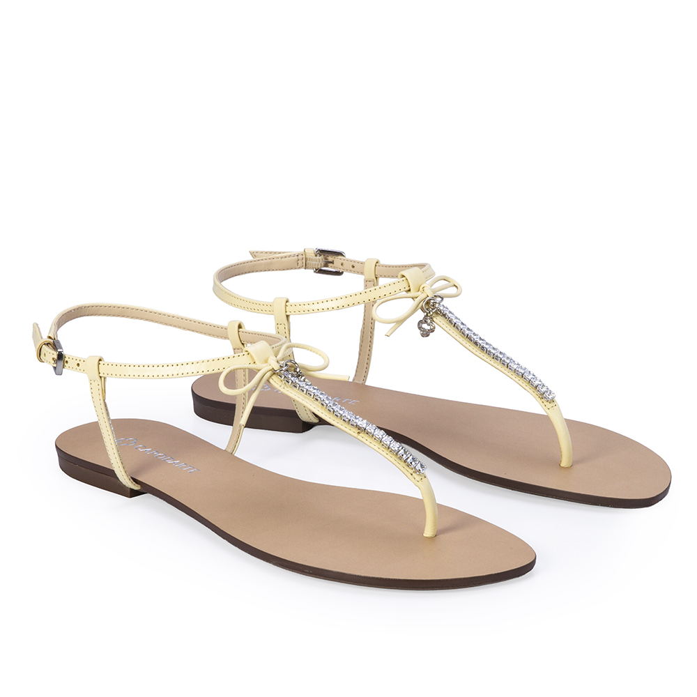 SAND&Aacute;LIA RASTEIRA CREME BRULLE DE COURO LA&Ccedil;O image number 1