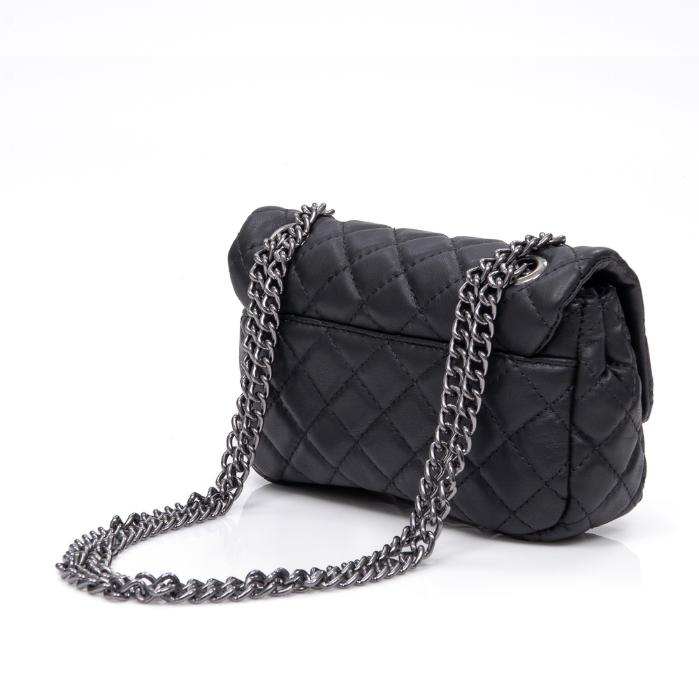 BOLSA PRETA PEQUENA COURO AL&Ccedil;A GRAFITE MINI OLIVIA image number 2