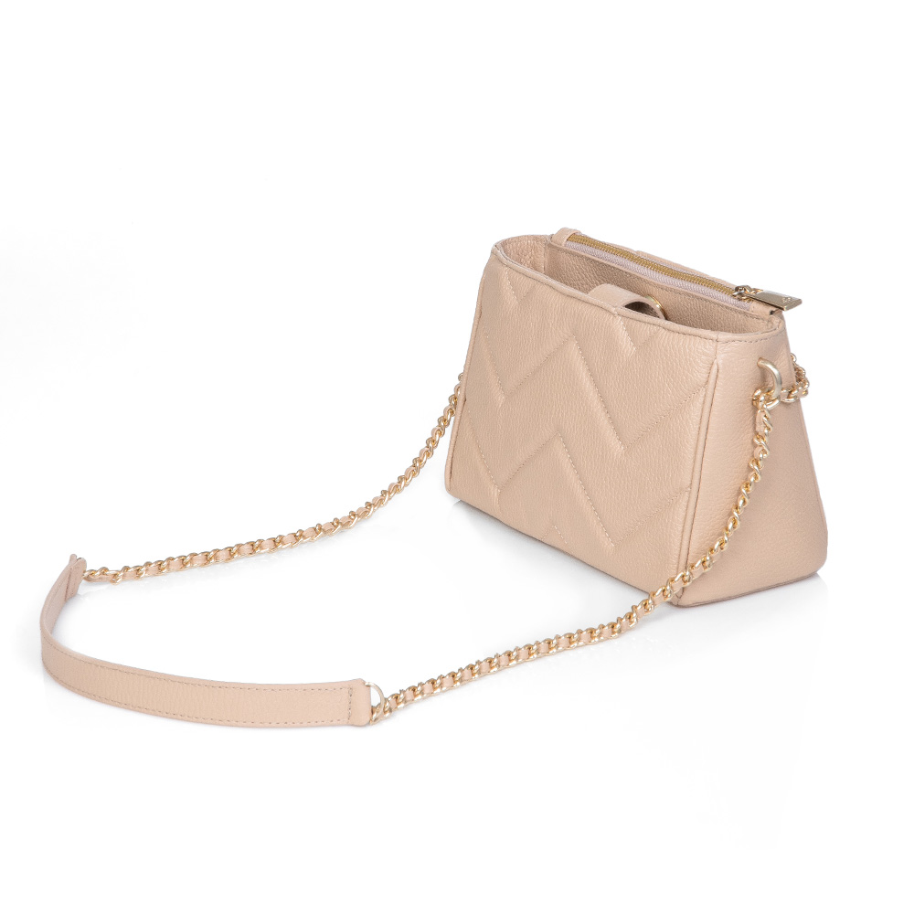 BOLSA NUDE DE COURO TRANSVERSAL AL&Ccedil;A CORRENTE image number 2