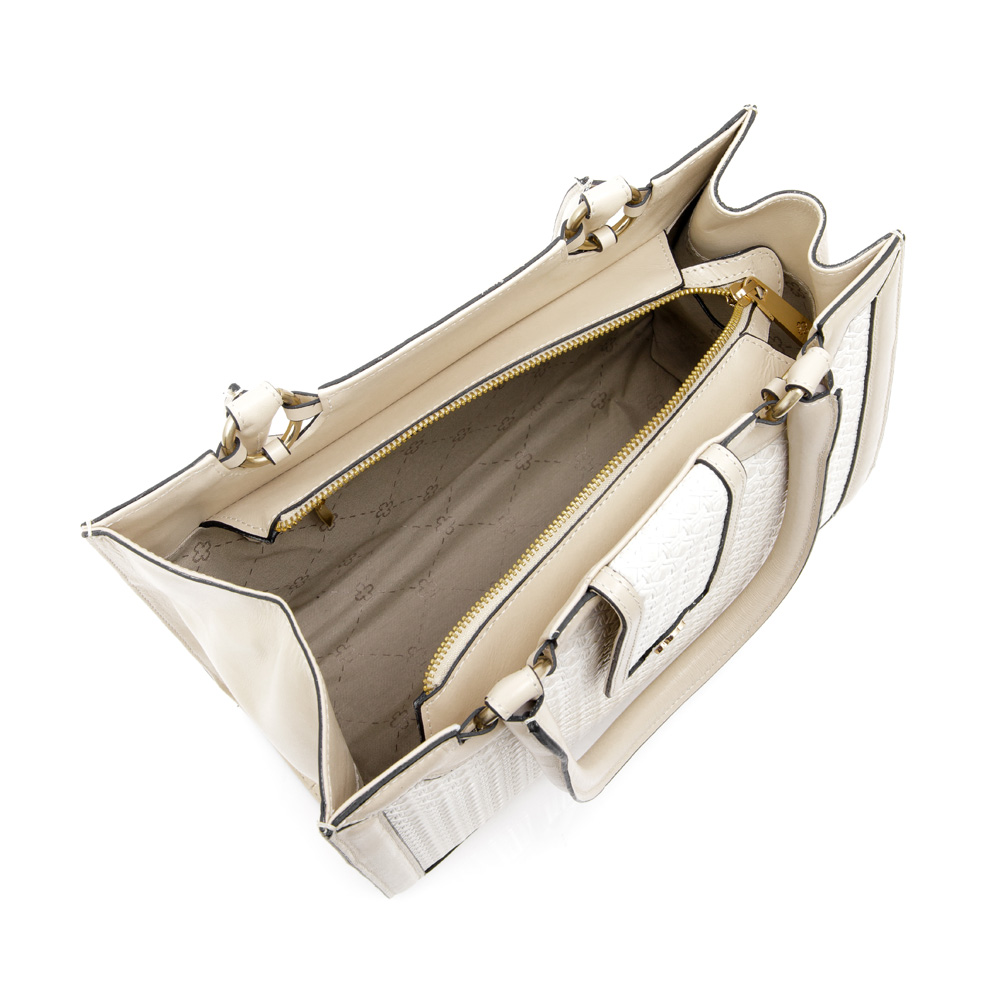 BOLSA SHOPPER COURO BEGE CROCHET image number 4