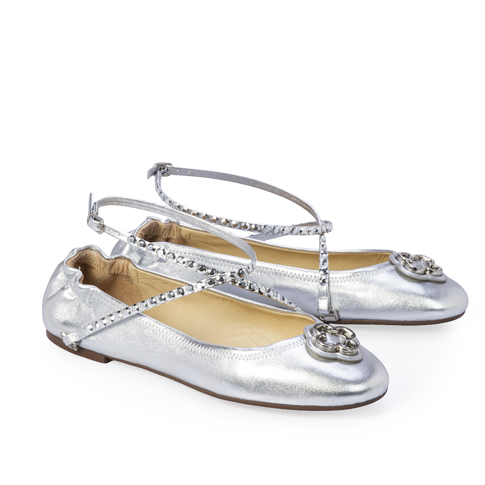 SAPATILHA CATHERINE COURO PRATA METALIZADA image number 1