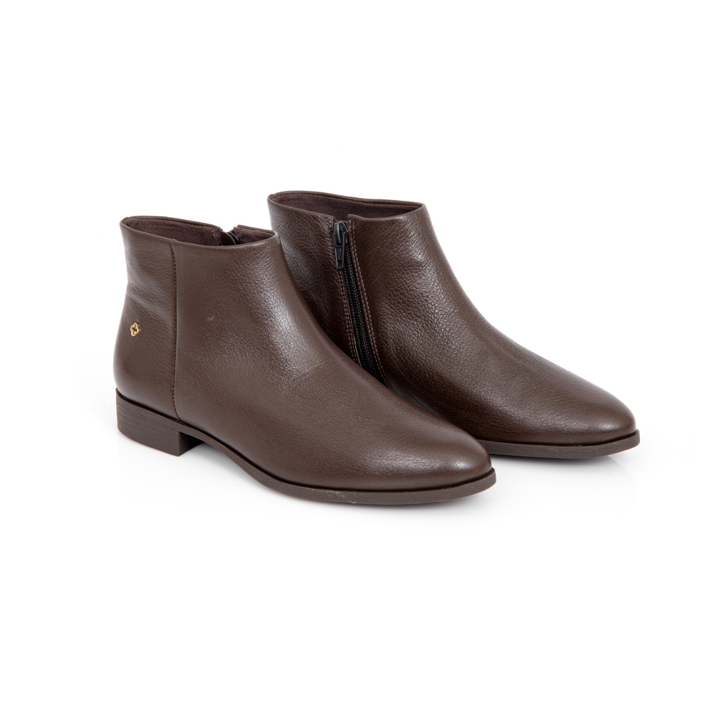 BOTA MARROM CANO CURTO DE COURO image number 1