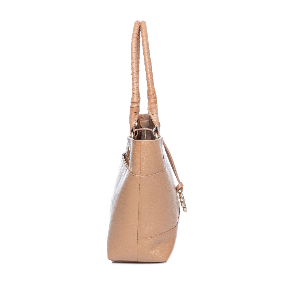 BOLSA GRANDE DE COURO BEGE NATURALE SHOPPER image number 1