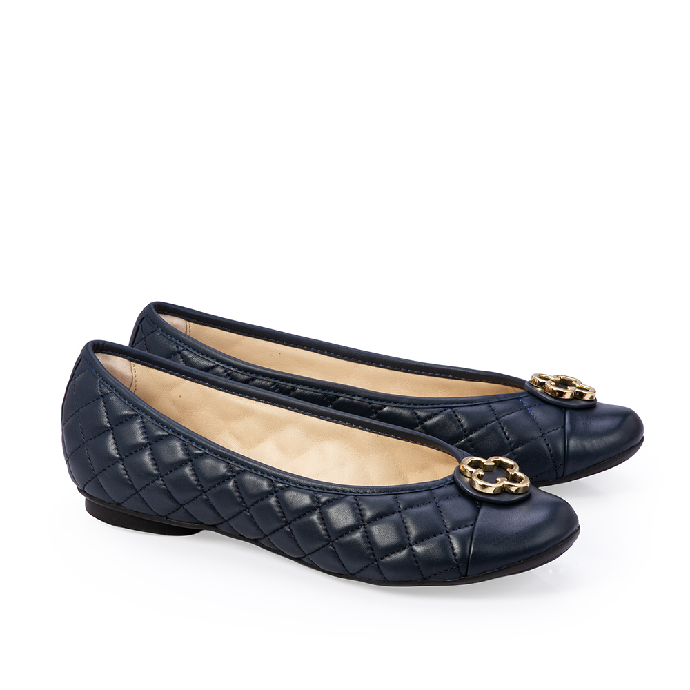 SAPATILHA CATHERINE VINTAGE DE COURO MARINHO AZZURRO MATELASS&Ecirc; image number 1