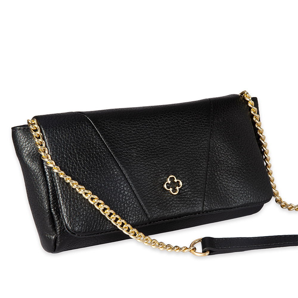 BOLSA PEQUENA PRETA DE COURO SHOULDER BAG image number 3