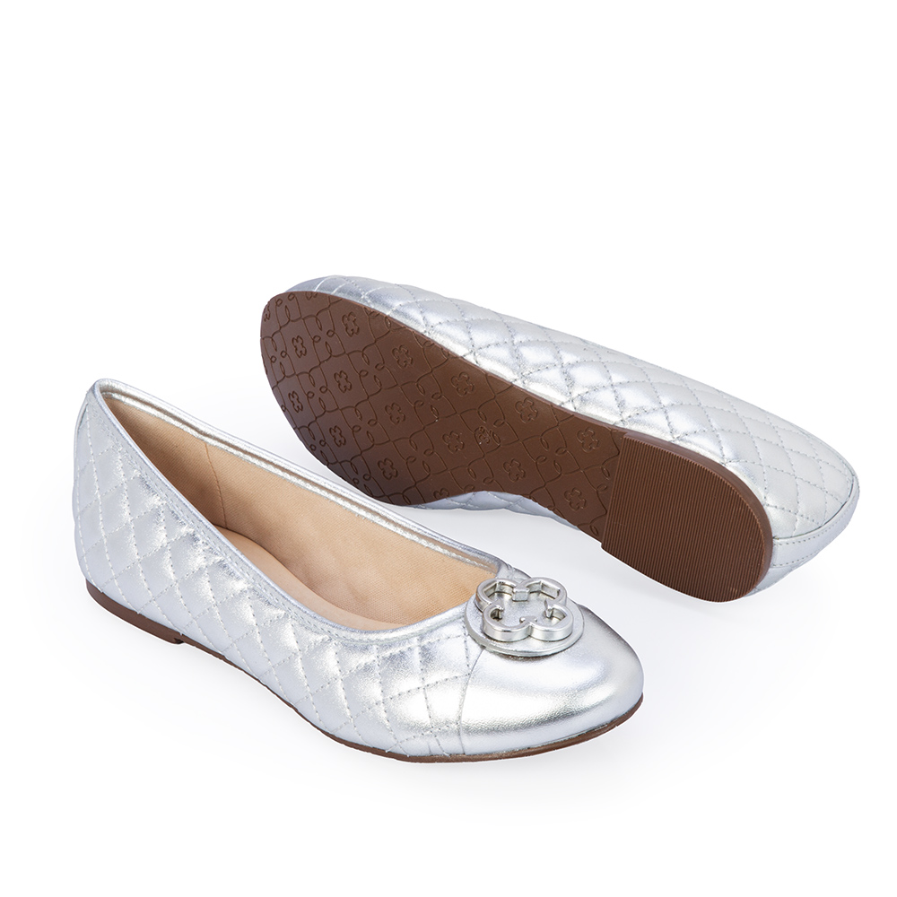 SAPATILHA CATHERINE INFANTIL COURO METALIZADO PRATA image number 3