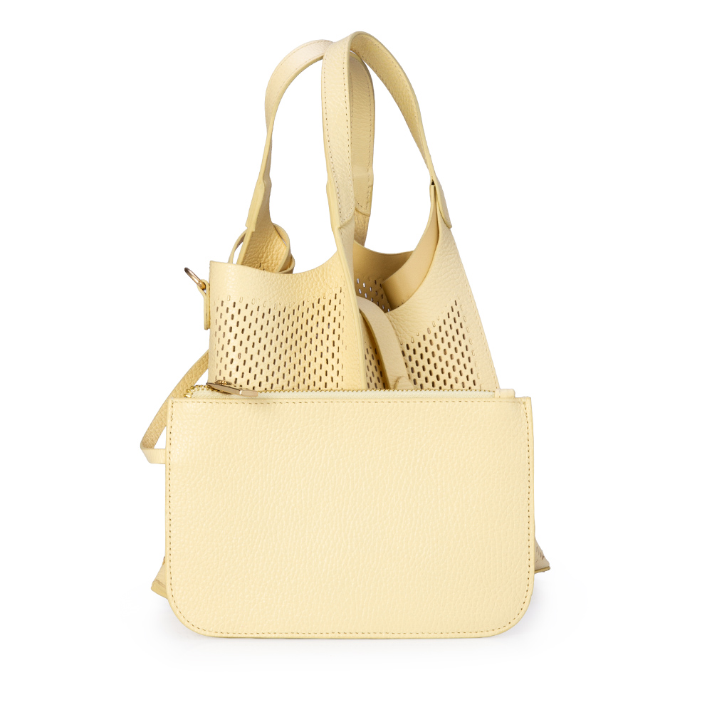 BOLSA CREME BRULLE DE COURO TOTE image number 3