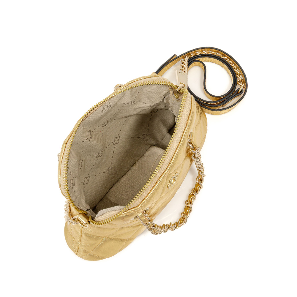 BOLSA TIRACOLO DOURADA DE COURO MATELASSÊ SHOULDER BAG image number 4