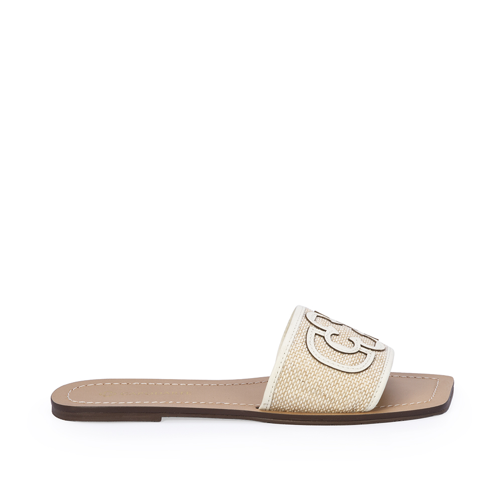 CHINELO SLIDE BRANCO DUNA DE COURO JUTA CRU image number 0