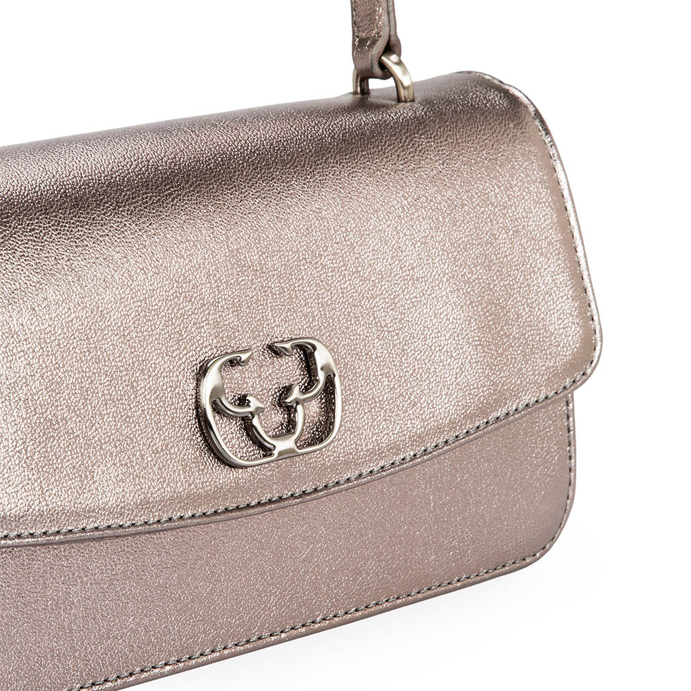 BOLSA SHOULDER BAG COURO CINZA PEWTER image number 3