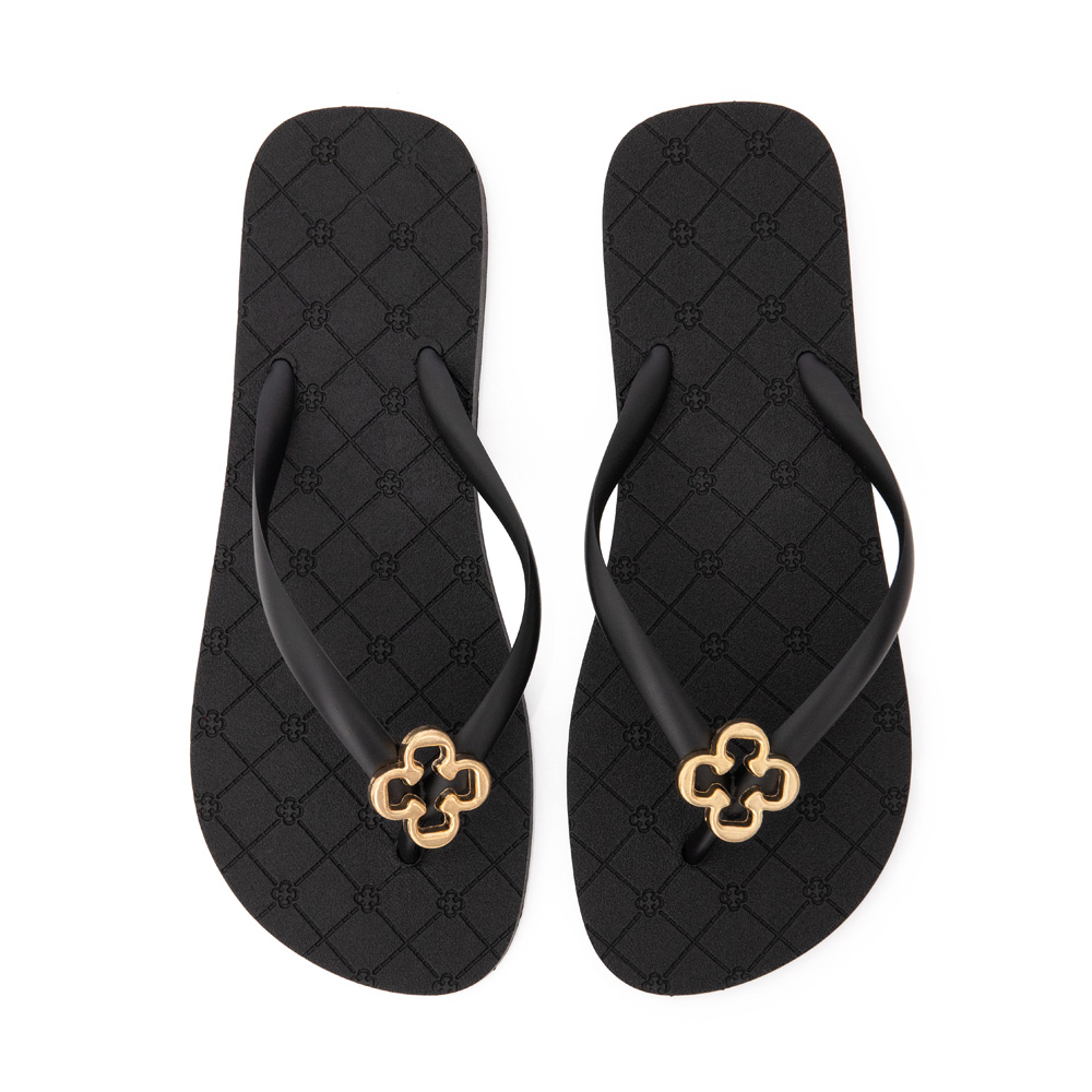 CHINELO DE DEDO MONOGRAMA PRETO LOGO DOURADO image number 4