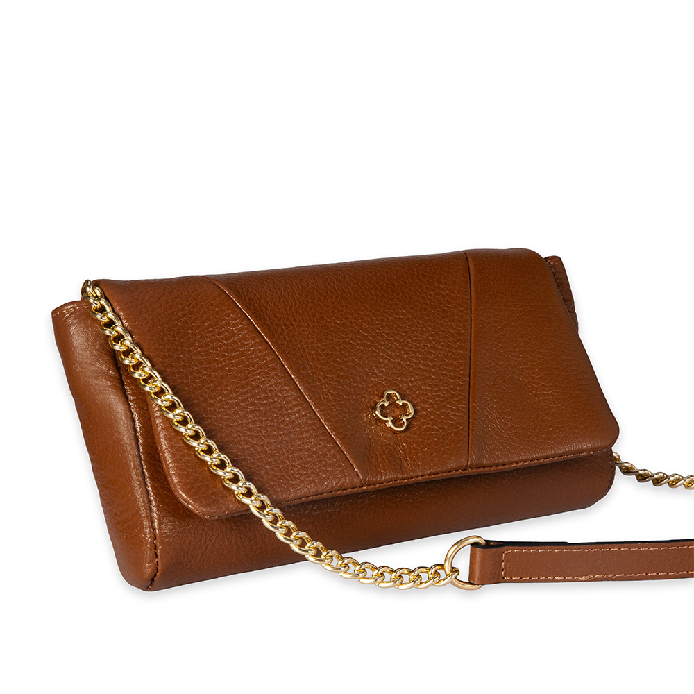 BOLSA PEQUENA MARROM DE COURO SHOULDER BAG image number 3