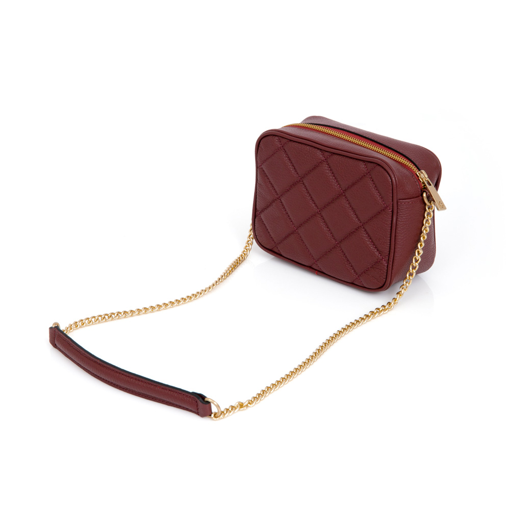 BOLSA SHOULDER BAG DE COURO BORDÔ MATELASSÊ image number 2