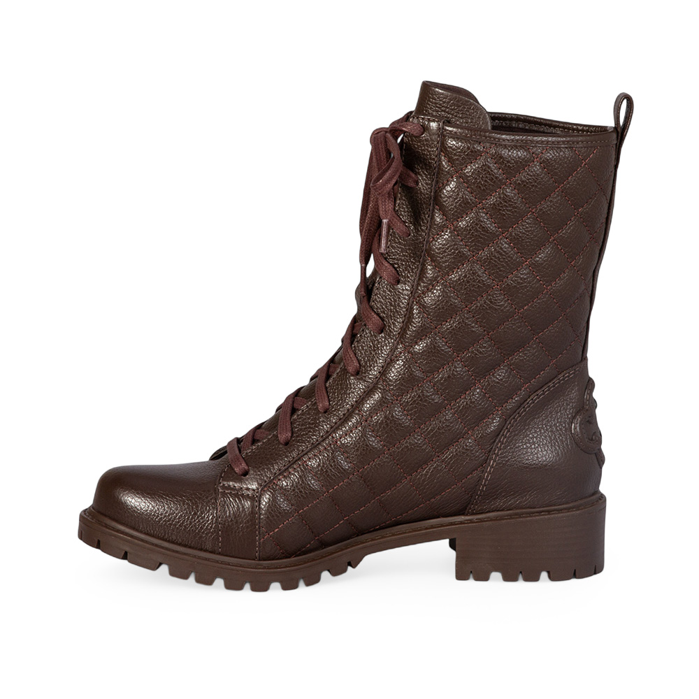 BOTA COTURNO CARAMELO TOBACCO DE COURO MATELASS&Ecirc; image number 2