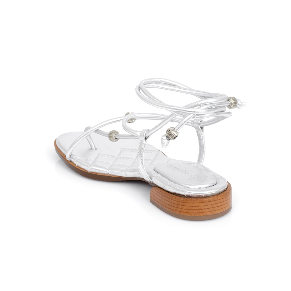 SAND&Aacute;LIA SALTO BAIXO PRATA AMARRA&Ccedil;&Atilde;O MATELASS&Ecirc; image number 2