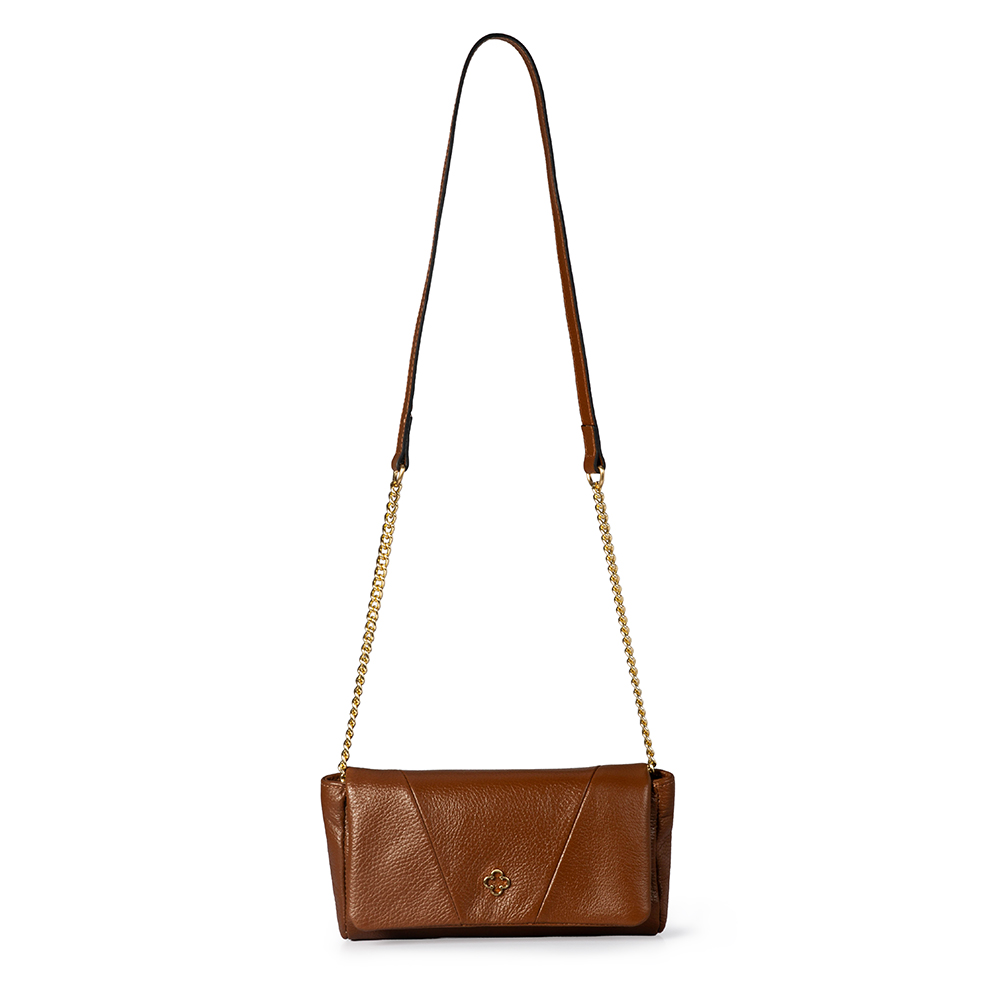 BOLSA PEQUENA MARROM DE COURO SHOULDER BAG image number 1