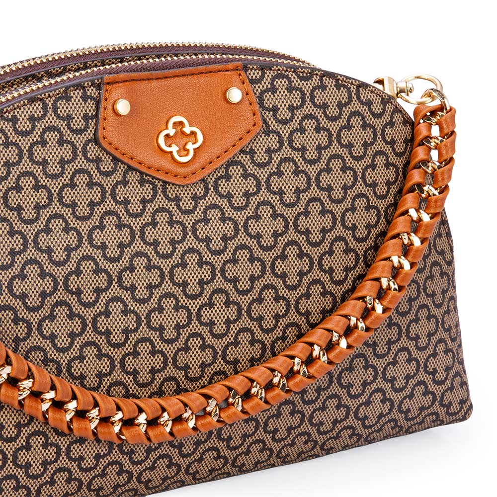 BOLSA M&Eacute;DIA CARAMELO MONOGRAMA AL&Ccedil;A TRAN&Ccedil;ADA image number 3