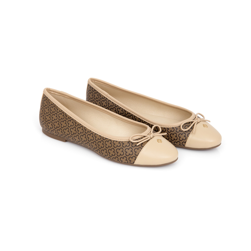 SAPATILHA NUDE SEDA LAÇO MONOGRAMA image number 1