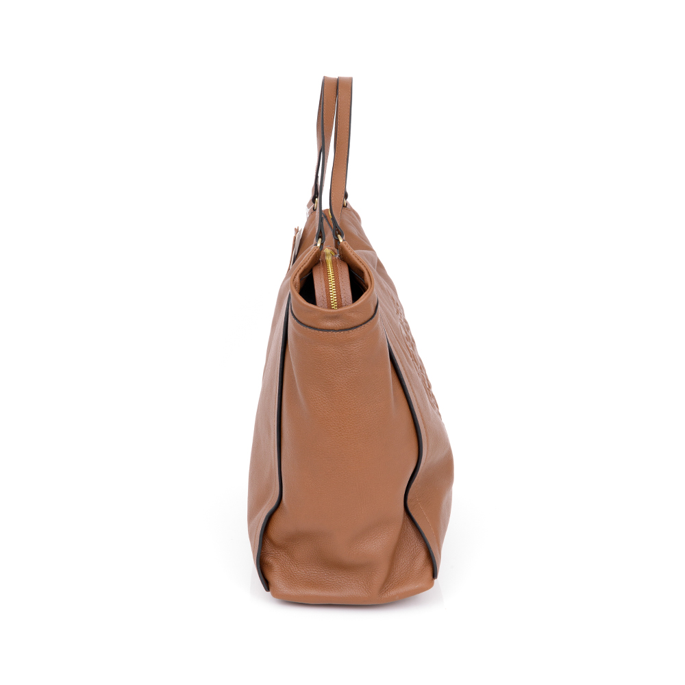 BOLSA DE COURO CARAMELO SHOPPER image number 1