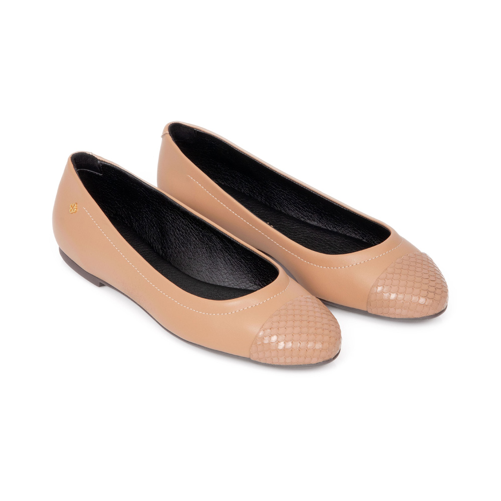 SAPATILHA BEGE BICO REDONDO PITONE image number 1