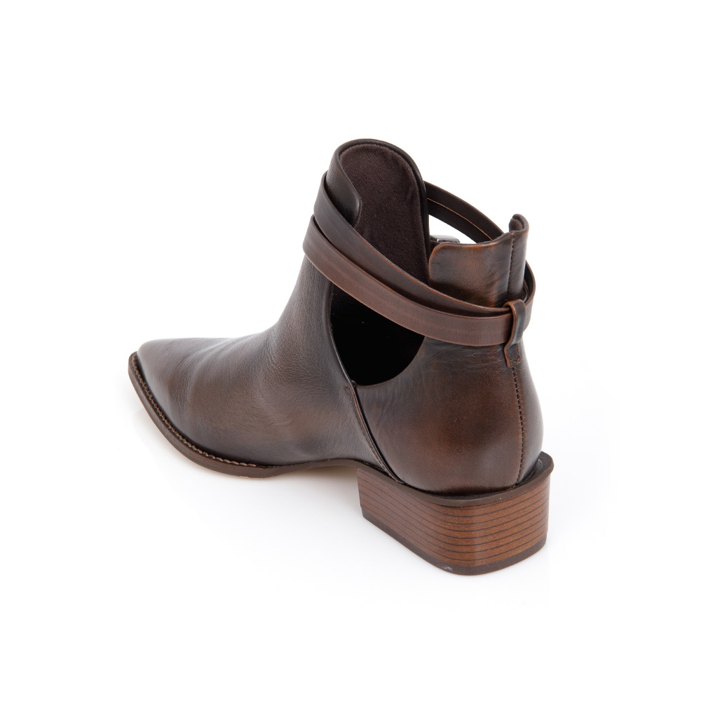 BOTA CANO CURTO DE COURO MARROM TOBACCO image number 2
