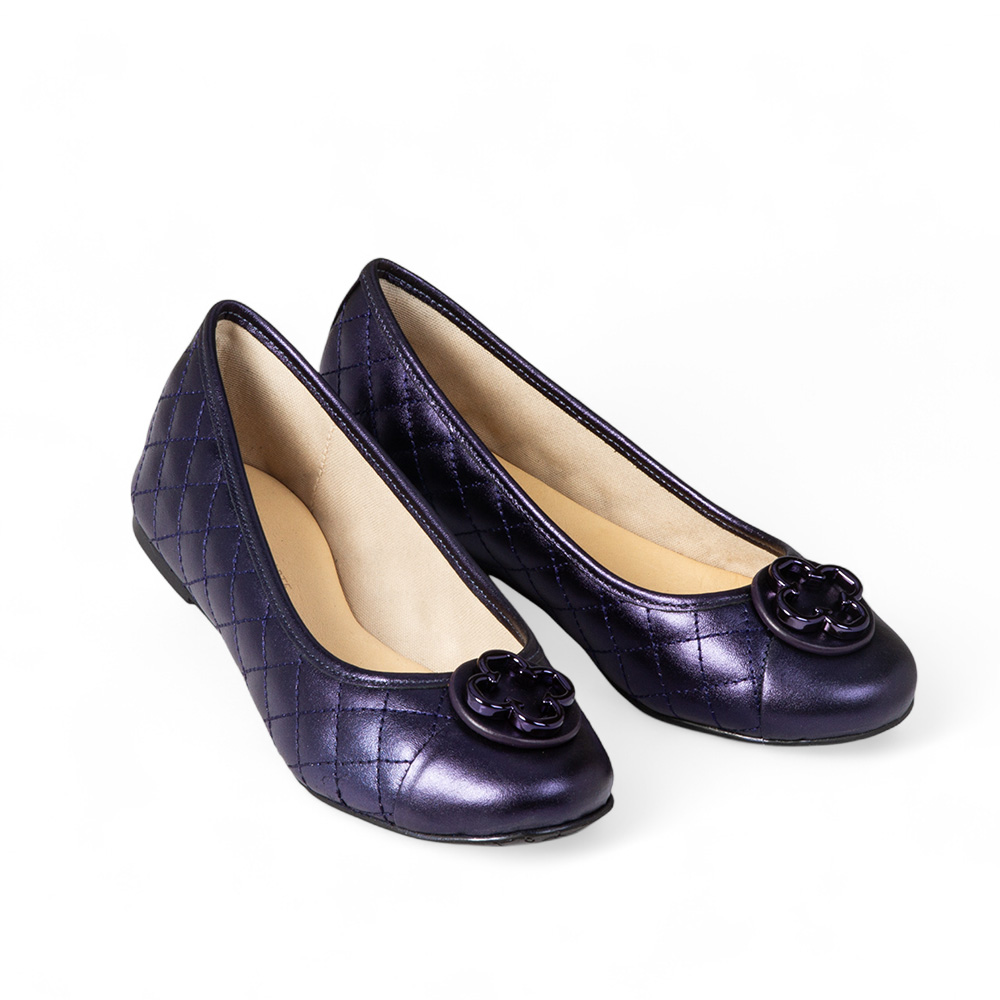 SAPATILHA INFANTIL DE COURO MARINHO AZZURRO METALIZADA MATELASS&Ecirc; CATHERINE image number 1