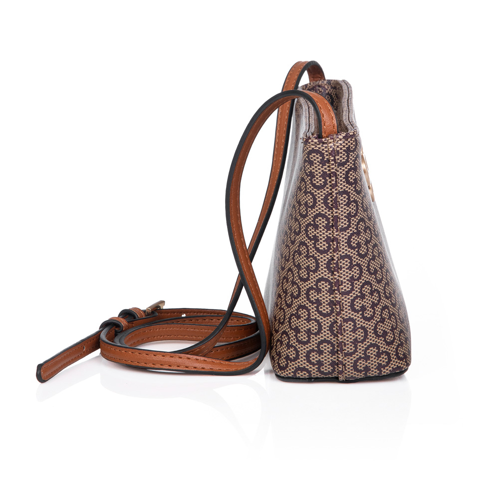 BOLSA PEQUENA TIRACOLO CARAMELO MONOGRAMA DONATA image number 2