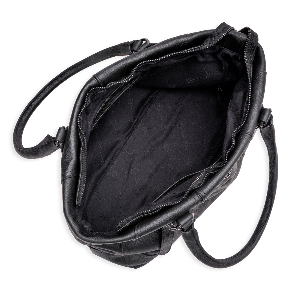 BOLSA GRANDE SHOPPER PRETA DE COURO image number 4