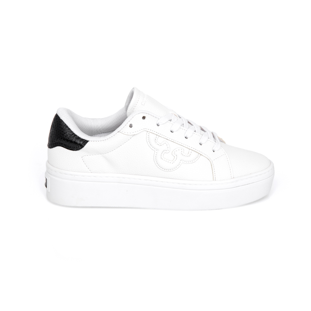 TÊNIS FEMININO BRANCO FLATFORM TRASEIRA PRETA image number 0